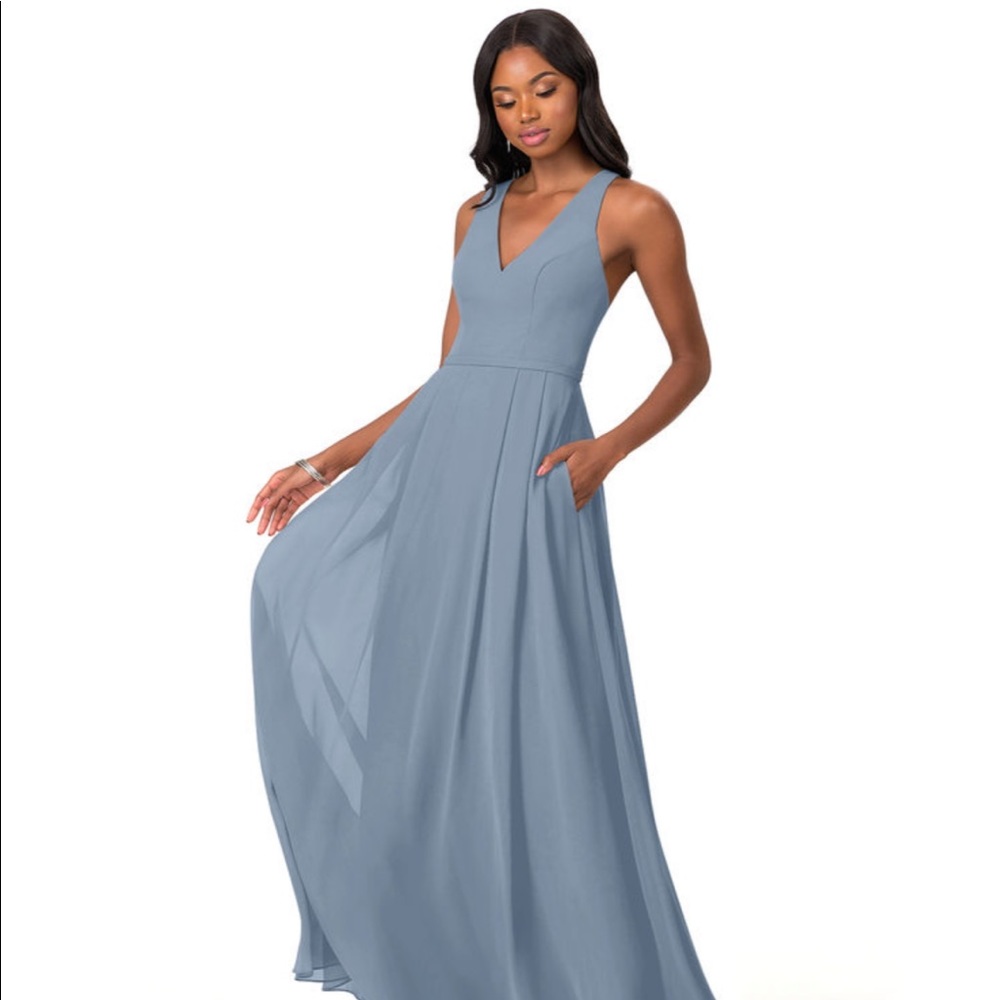 Azazie Mimi size 0 Dusty Blue